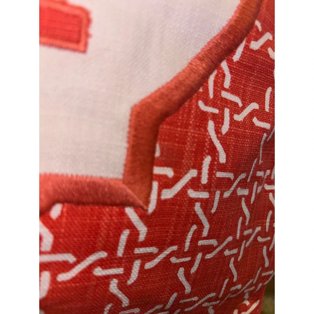 Threshold Monogram Pillow Cover Letter K Coral White 18x18 Square NEW